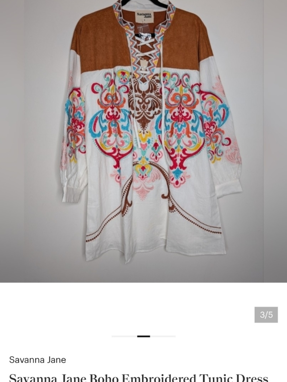 Savanna Jane Embroidered Tunic Dress